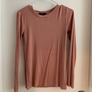 F21 Ribbed Mauve Long Sleeve
